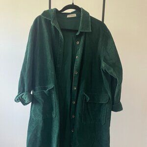 Buykud Oversized Forest Green Corduroy Jacket - L